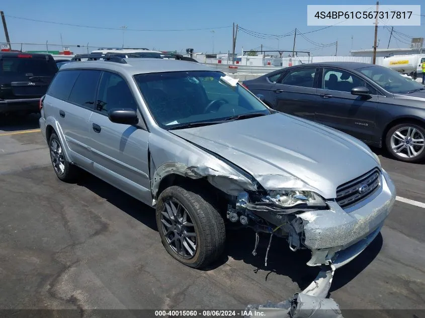 4S4BP61C567317817 2006 Subaru Outback 2.5I