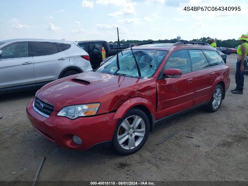 2006 Subaru Outback 2.5Xt Limited VIN: 4S4BP67C064340995 Lot: 40018118