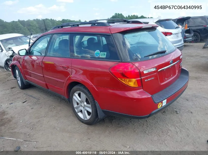 4S4BP67C064340995 2006 Subaru Outback 2.5Xt Limited