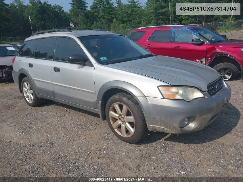 2006 Subaru Outback 2.5I VIN: 4S4BP61CX67314704 Lot: 40023417