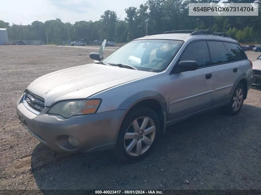 2006 Subaru Outback 2.5I VIN: 4S4BP61CX67314704 Lot: 40023417