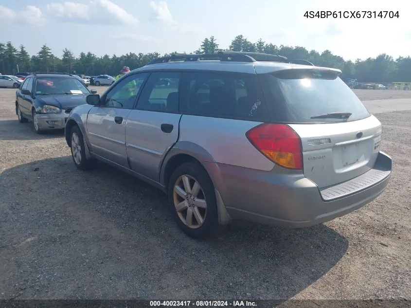 2006 Subaru Outback 2.5I VIN: 4S4BP61CX67314704 Lot: 40023417