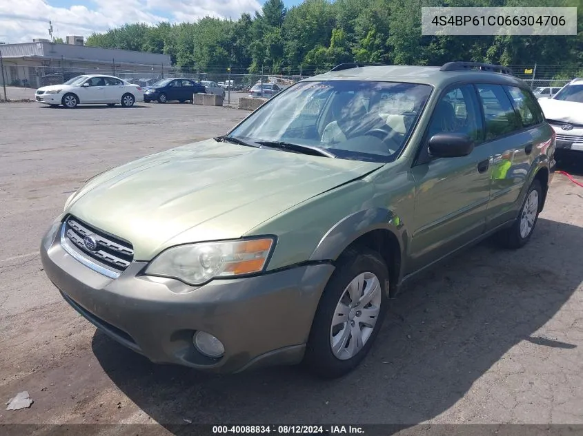 2006 Subaru Outback 2.5I VIN: 4S4BP61C066304706 Lot: 40088834