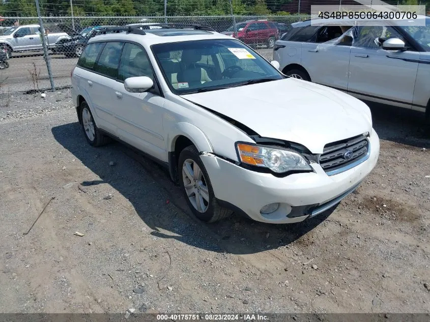 2006 Subaru Outback 3.0R Vdc Limited VIN: 4S4BP85C064300706 Lot: 40175751