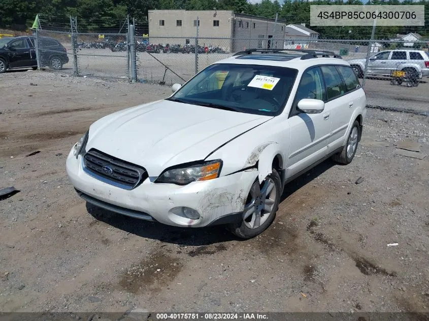 2006 Subaru Outback 3.0R Vdc Limited VIN: 4S4BP85C064300706 Lot: 40175751