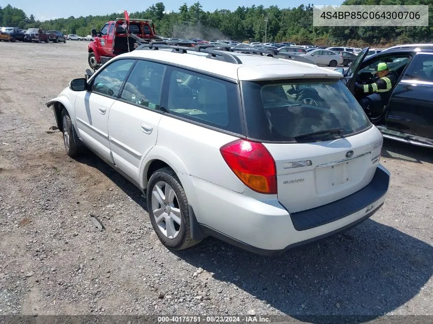 2006 Subaru Outback 3.0R Vdc Limited VIN: 4S4BP85C064300706 Lot: 40175751