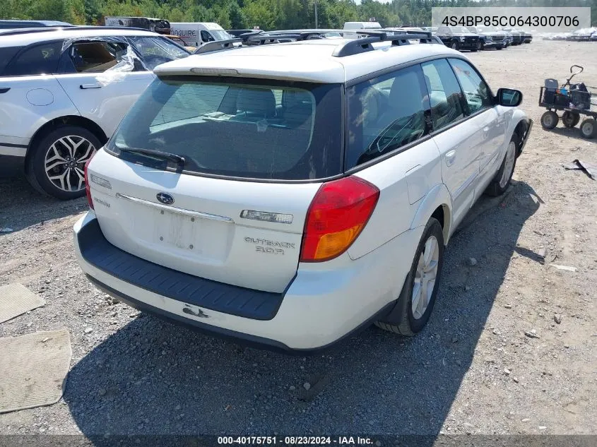 2006 Subaru Outback 3.0R Vdc Limited VIN: 4S4BP85C064300706 Lot: 40175751