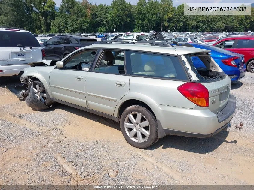 4S4BP62C367345338 2006 Subaru Outback 2.5I Limited