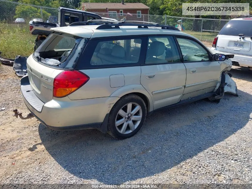 4S4BP62C367345338 2006 Subaru Outback 2.5I Limited