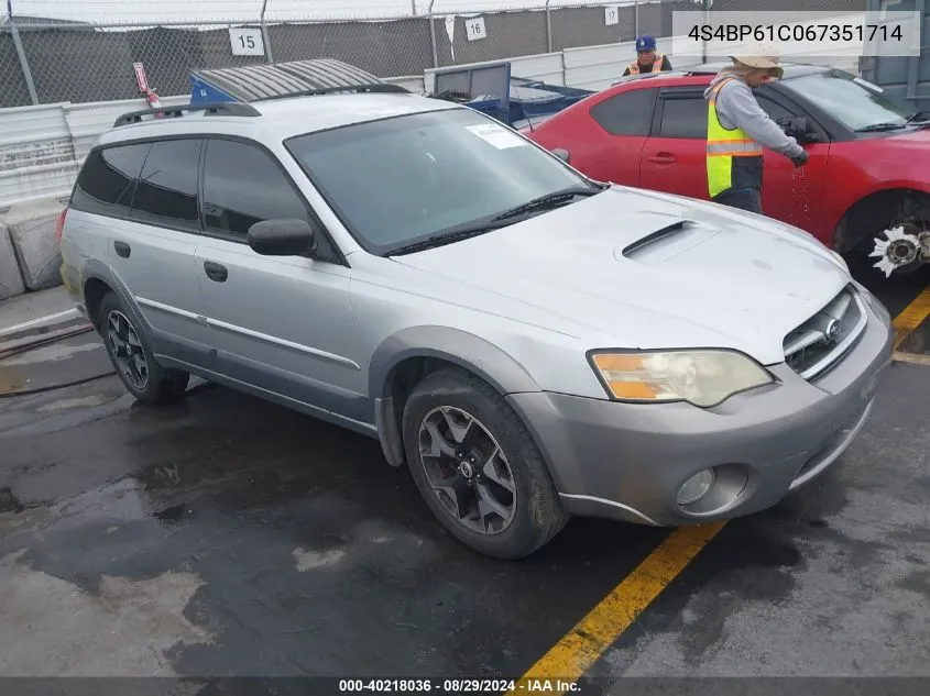 2006 Subaru Outback 2.5I VIN: 4S4BP61C067351714 Lot: 40218036