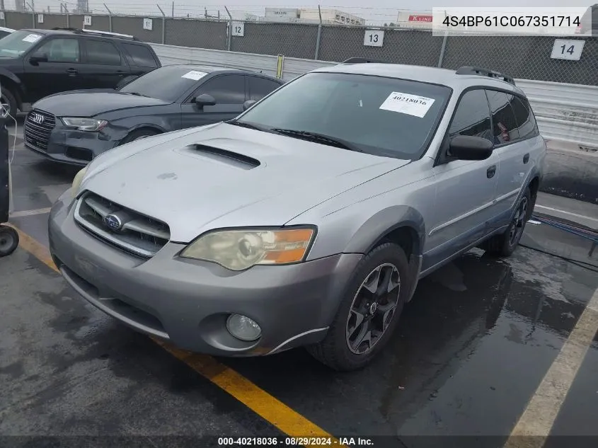 4S4BP61C067351714 2006 Subaru Outback 2.5I