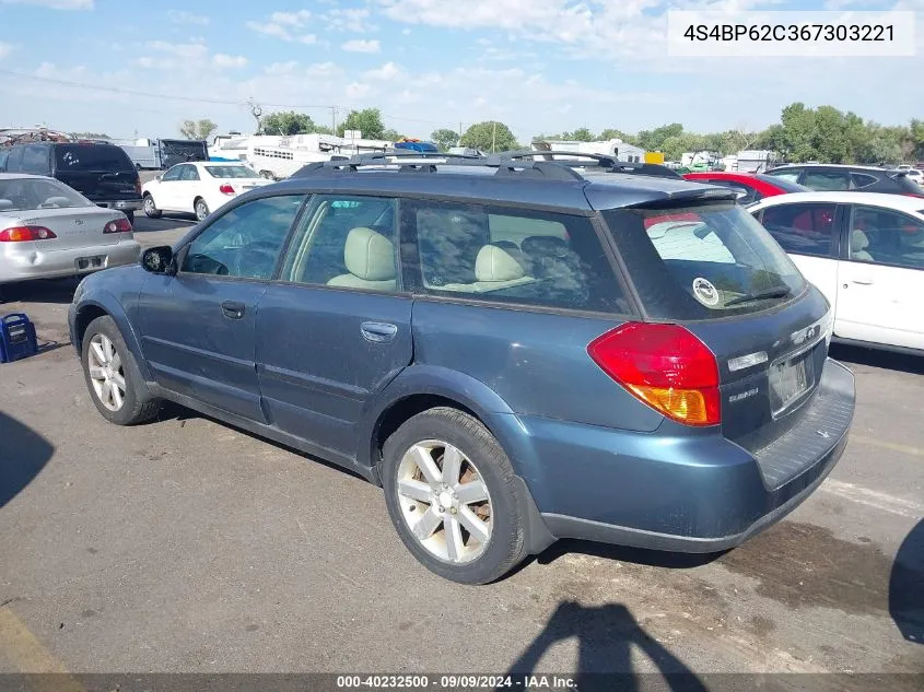 2006 Subaru Outback 2.5I Limited VIN: 4S4BP62C367303221 Lot: 40232500