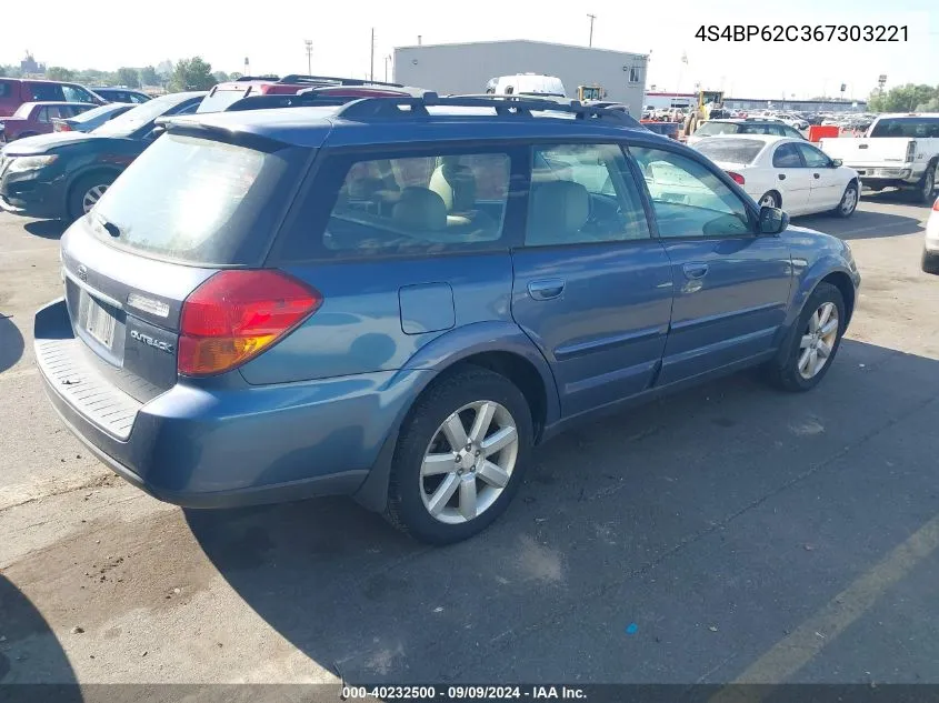 2006 Subaru Outback 2.5I Limited VIN: 4S4BP62C367303221 Lot: 40232500