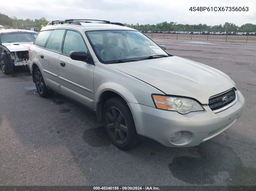 2006 Subaru Outback 2.5I VIN: 4S4BP61CX67356063 Lot: 40240158