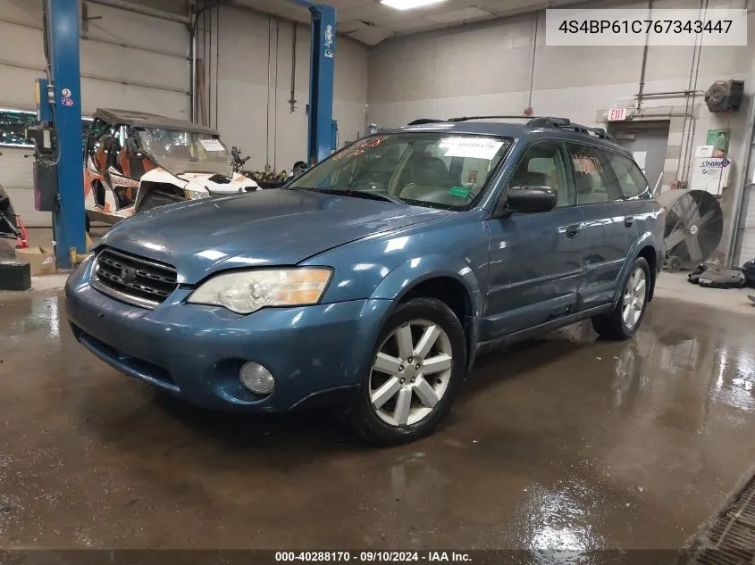 2006 Subaru Outback 2.5I VIN: 4S4BP61C767343447 Lot: 40288170