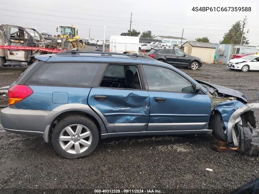 2006 Subaru Outback 2.5I VIN: 4S4BP61C667359588 Lot: 40312329