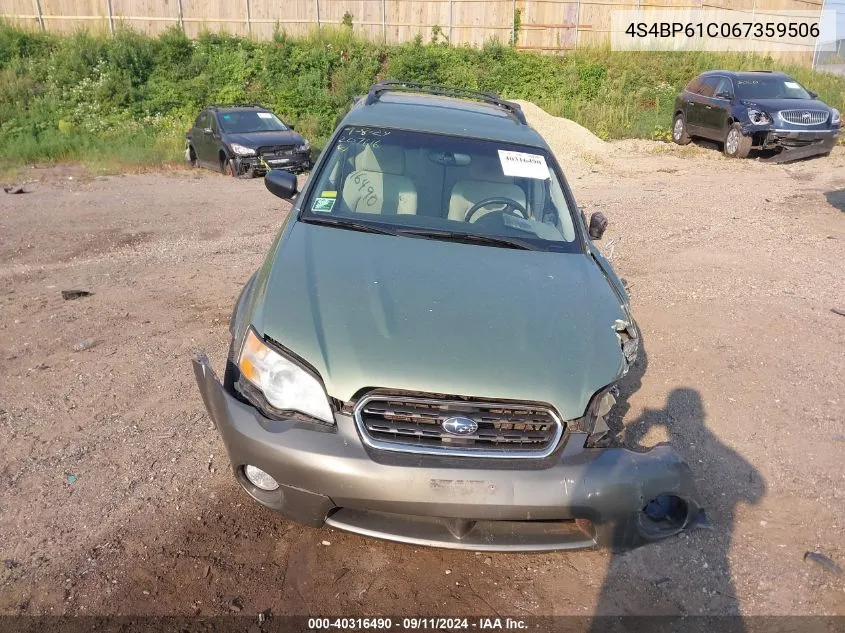 4S4BP61C067359506 2006 Subaru Outback 2.5I