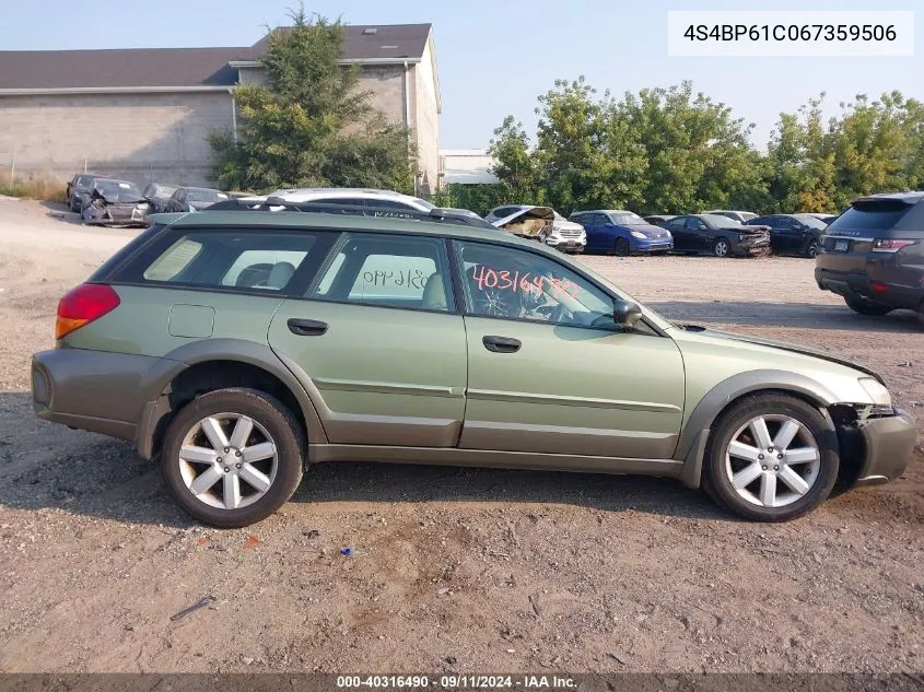 4S4BP61C067359506 2006 Subaru Outback 2.5I