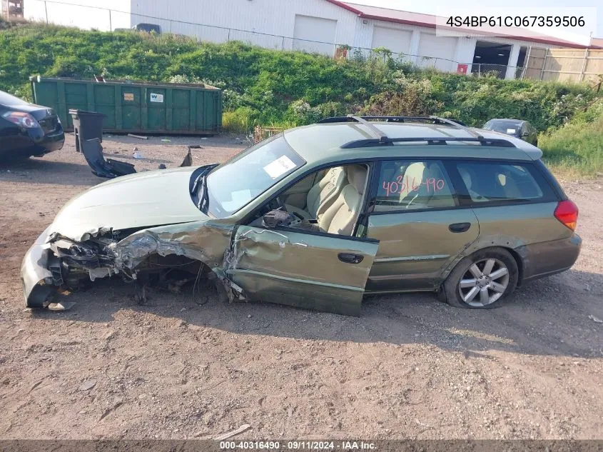 4S4BP61C067359506 2006 Subaru Outback 2.5I