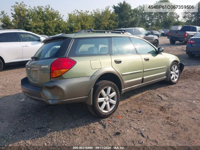 4S4BP61C067359506 2006 Subaru Outback 2.5I