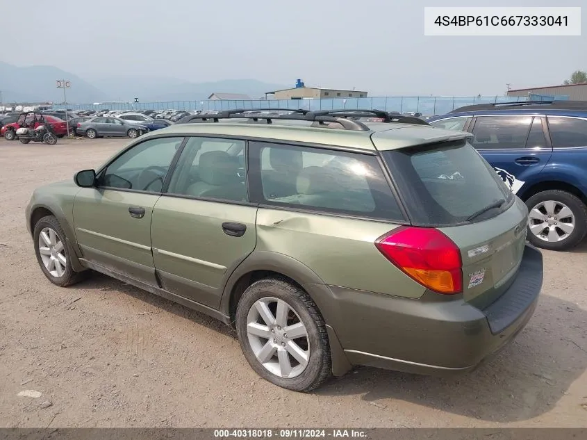 2006 Subaru Outback 2.5I VIN: 4S4BP61C667333041 Lot: 40318018