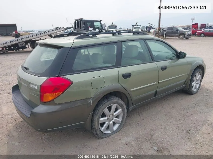 2006 Subaru Outback 2.5I VIN: 4S4BP61C667333041 Lot: 40318018