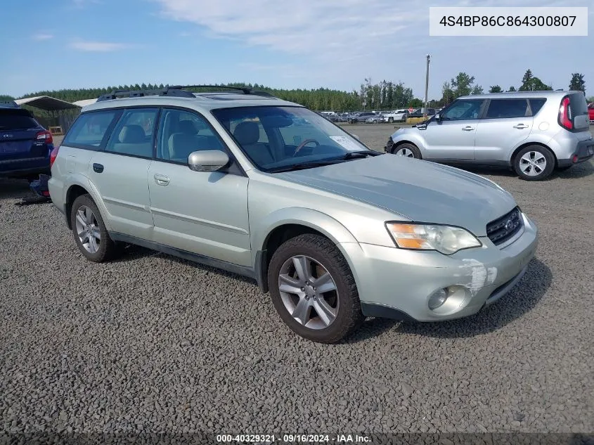 2006 Subaru Outback 3.0R L.l. Bean Edition VIN: 4S4BP86C864300807 Lot: 40329321