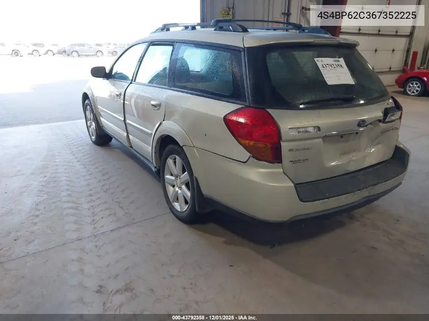4S4BP62C367352225 2006 Subaru Outback 2.5I Limited