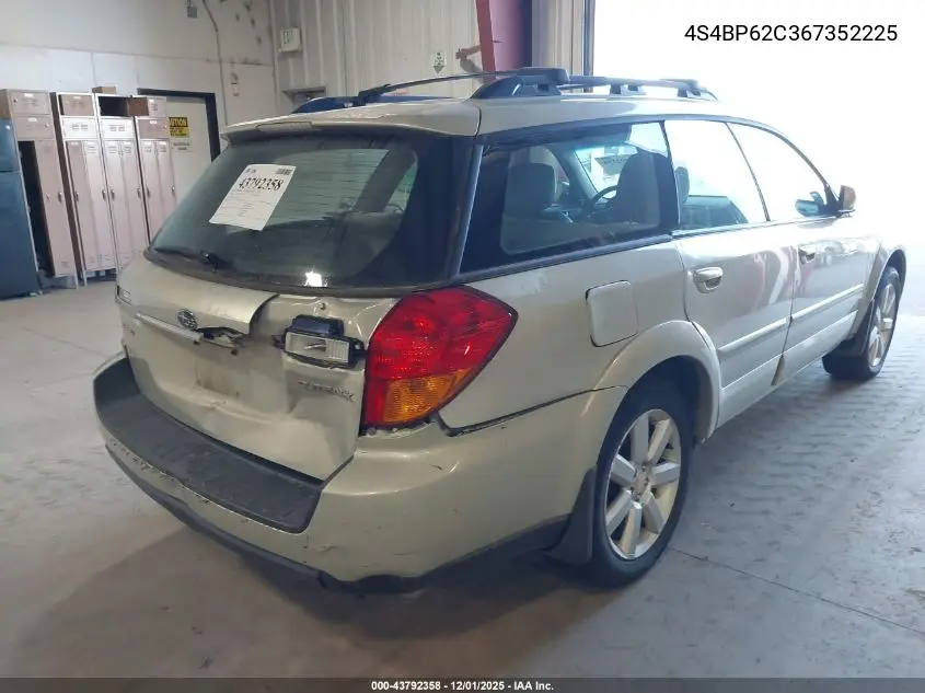 4S4BP62C367352225 2006 Subaru Outback 2.5I Limited