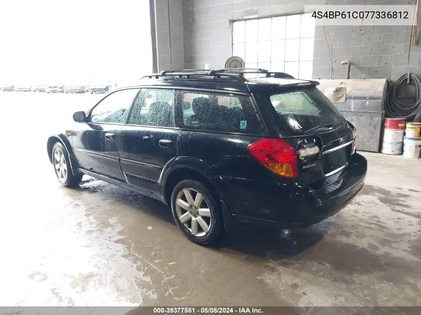 2007 Subaru Outback 2.5I VIN: 4S4BP61C077336812 Lot: 39377551