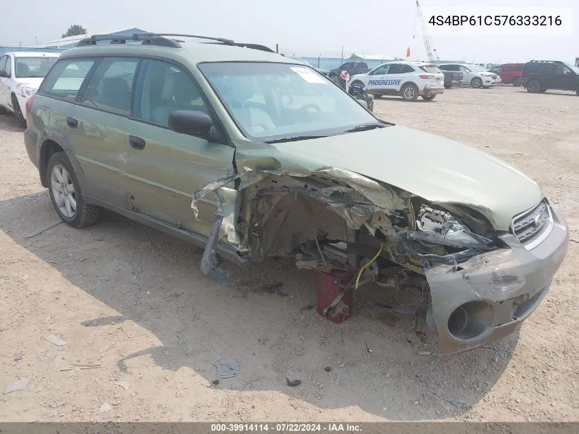 2007 Subaru Outback 2.5I VIN: 4S4BP61C576333216 Lot: 39914114