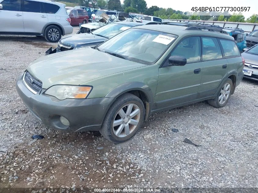 4S4BP61C777300597 2007 Subaru Outback 2.5I