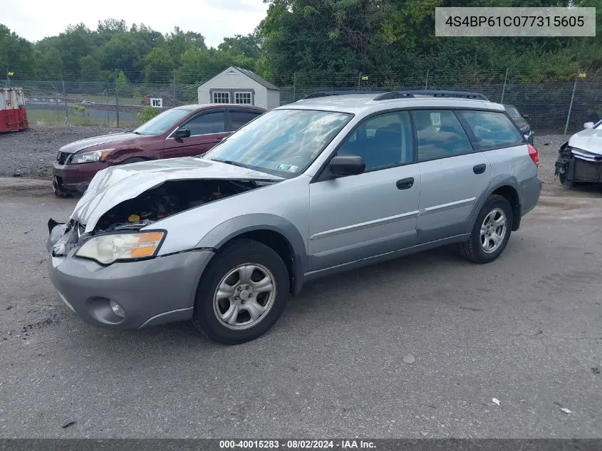 4S4BP61C077315605 2007 Subaru Outback 2.5I Basic