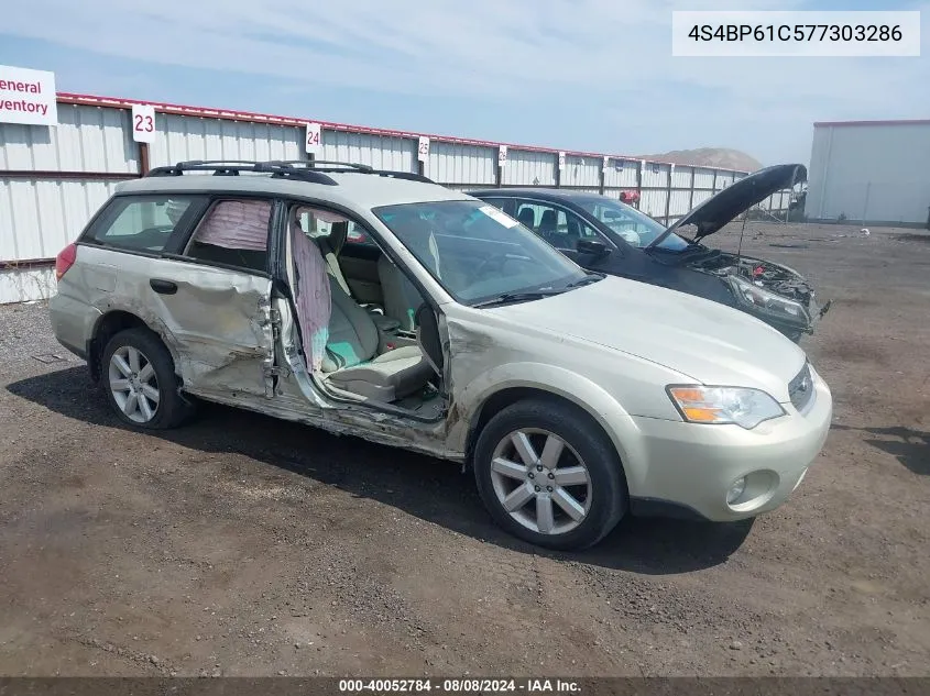 2007 Subaru Outback 2.5I VIN: 4S4BP61C577303286 Lot: 40052784