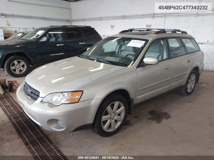 2007 Subaru Outback 2.5I Limited VIN: 4S4BP62C477340232 Lot: 40124541