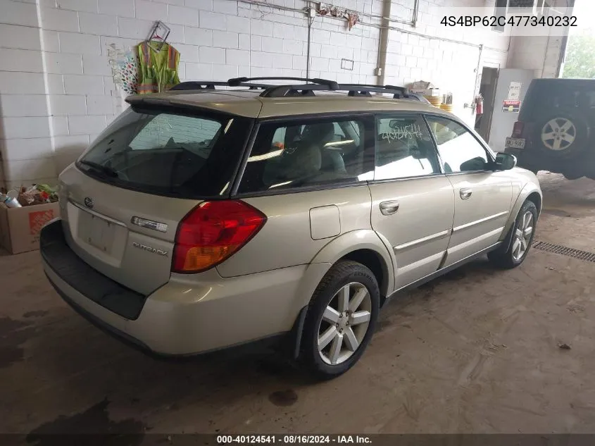 2007 Subaru Outback 2.5I Limited VIN: 4S4BP62C477340232 Lot: 40124541