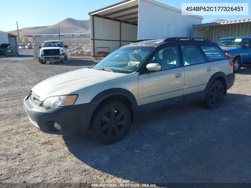 2007 Subaru Outback Outback 2.5I Limited VIN: 4S4BP62C177326451 Lot: 40212923