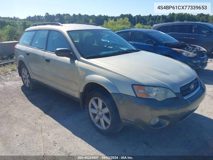 2007 Subaru Outback 2.5I VIN: 4S4BP61CX77339653 Lot: 40225607