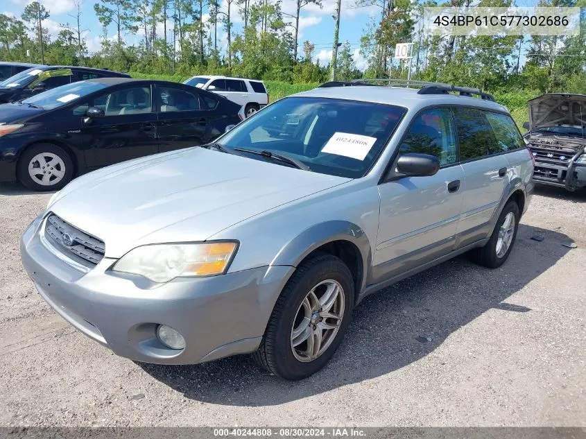 2007 Subaru Outback 2.5I Basic VIN: 4S4BP61C577302686 Lot: 40244808