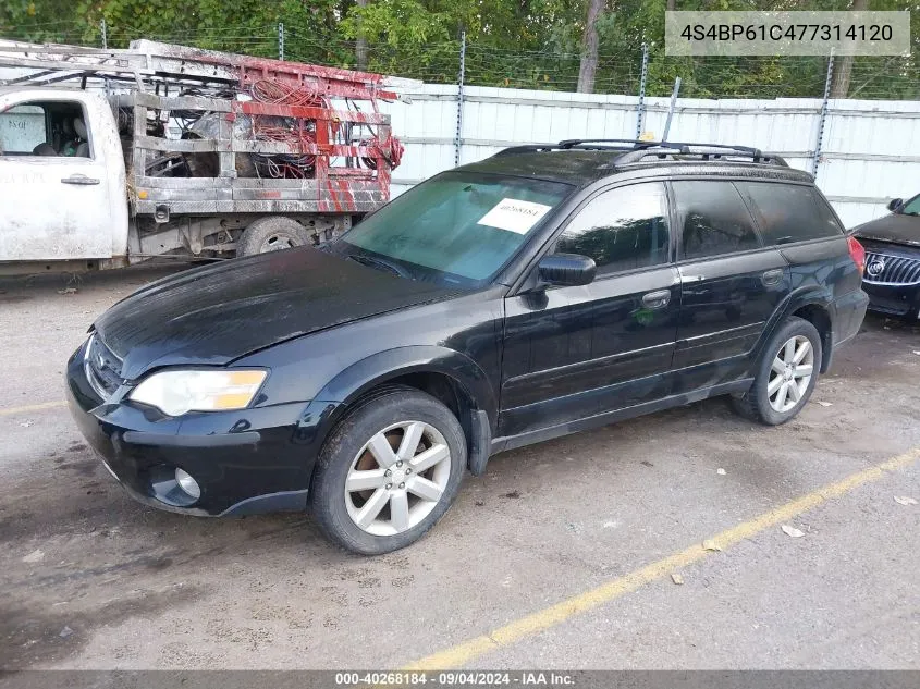 2007 Subaru Outback 2.5I VIN: 4S4BP61C477314120 Lot: 40268184