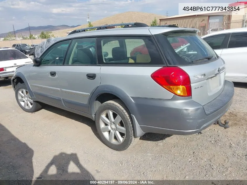 4S4BP61C777343854 2007 Subaru Outback 2.5I/2.5I Basic/2.5I L.l. Bean Edition