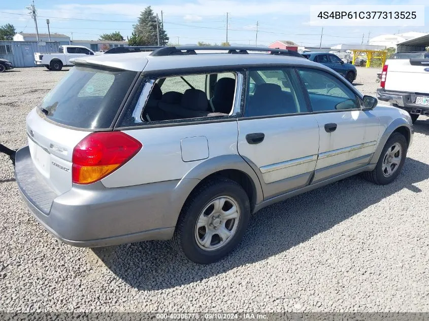 2007 Subaru Outback 2.5I Basic VIN: 4S4BP61C377313525 Lot: 40306778