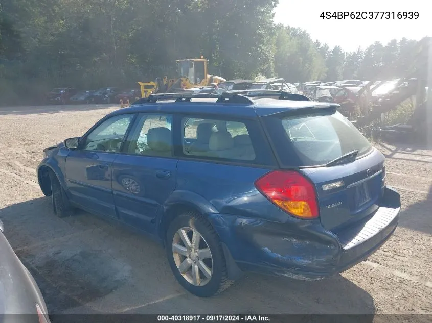 4S4BP62C377316939 2007 Subaru Outback 2.5I Limited