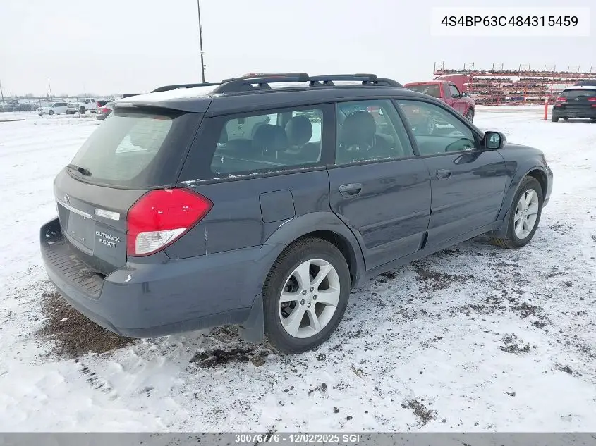 4S4BP63C484315459 2008 Subaru Outback 2.5Xt Limited