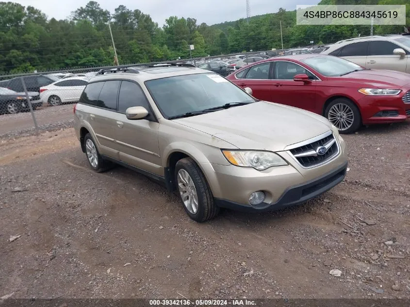 2008 Subaru Outback 3.0R L.l. Bean Edition VIN: 4S4BP86C884345619 Lot: 39342136