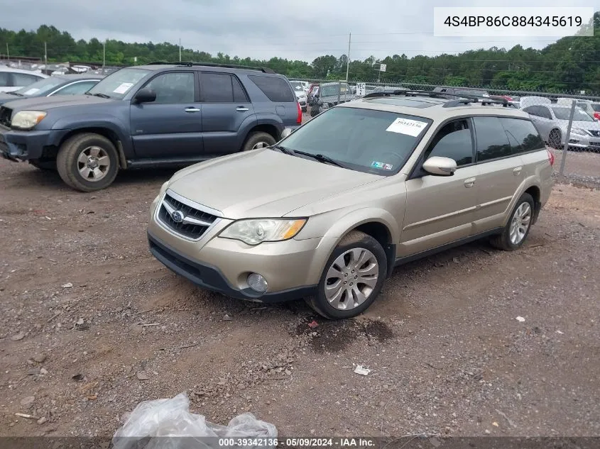 2008 Subaru Outback 3.0R L.l. Bean Edition VIN: 4S4BP86C884345619 Lot: 39342136