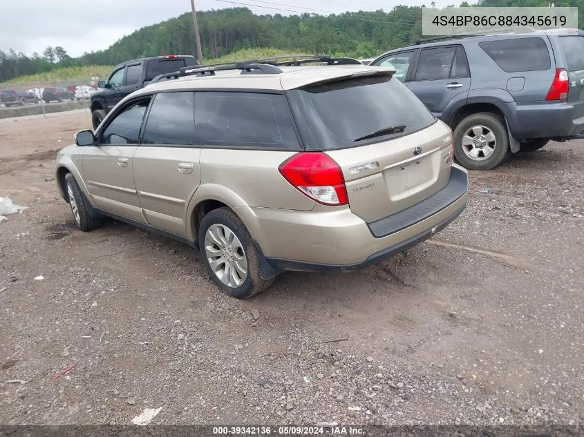 2008 Subaru Outback 3.0R L.l. Bean Edition VIN: 4S4BP86C884345619 Lot: 39342136