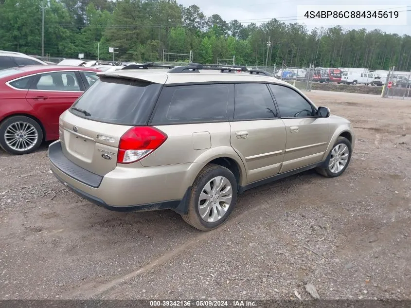 2008 Subaru Outback 3.0R L.l. Bean Edition VIN: 4S4BP86C884345619 Lot: 39342136