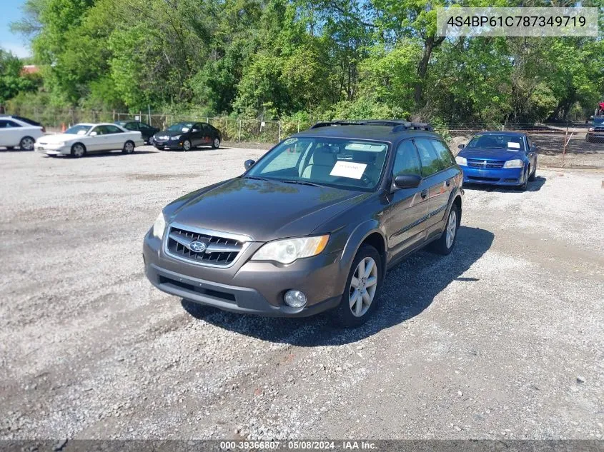 2008 Subaru Outback 2.5I/2.5I L.l. Bean Edition VIN: 4S4BP61C787349719 Lot: 39366807