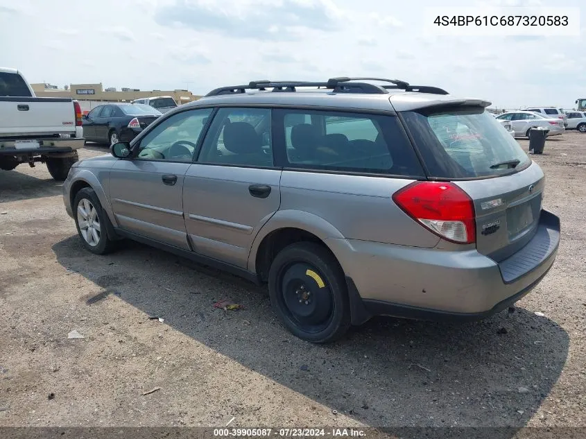 2008 Subaru Outback 2.5I/2.5I L.l. Bean Edition VIN: 4S4BP61C687320583 Lot: 39905087